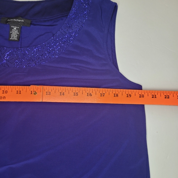 R&M Richards 3221 Sleeveless Evening Dress Royal Blue No Jacket Size 16 Knee - Picture 4 of 8